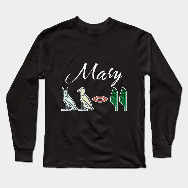 MARY-American names in hieroglyphic letters,  a Khartouch Long Sleeve T-Shirt by egygraphics